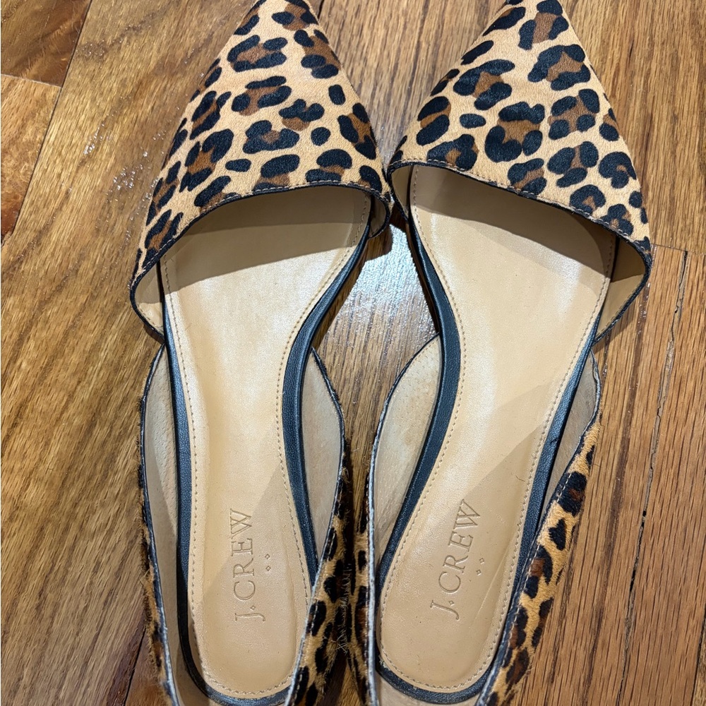 J. Crew Tan and Black Leopard Flats - Picture 2 of 8